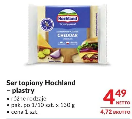 Ser topiony Hochland - plastry promocja w Makro
