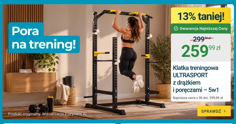 Klatka treningowa Ultrasport z drążkiem i poręczami 5w1 promocja w ERLI