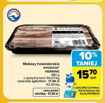 Matiasy holenderskie mrożone Herring promocja w Carrefour Market