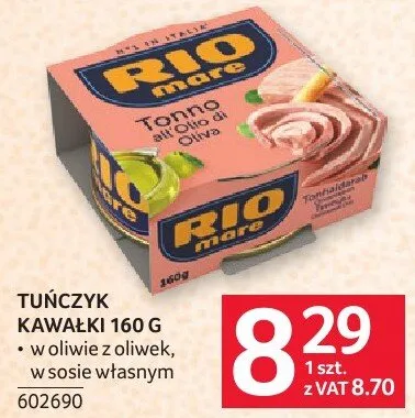 Tuńczyk kawałki Rio Mare 160 g promocja w Selgros