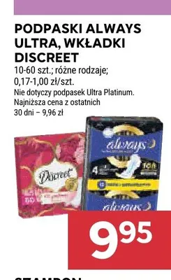Wkładki higieniczne Discreet promocja w Stokrotka