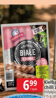 Kiełbaski z indyka Indykpol promocja w Leclerc