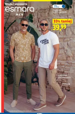 Spodnie cargo męskie Esmara Men promocja w Lidl