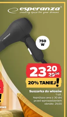 Suszarka do włosów Esperanza promocja w Netto