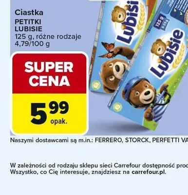 Ciastka Petitki Lubisie mleczne promocja w Carrefour