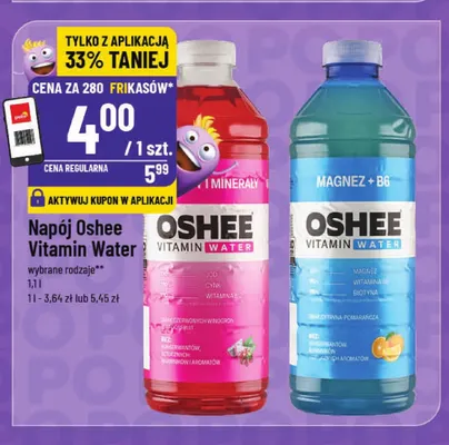 Napój Oshee Vitamin Water witaminy i minerały promocja w POLOmarket