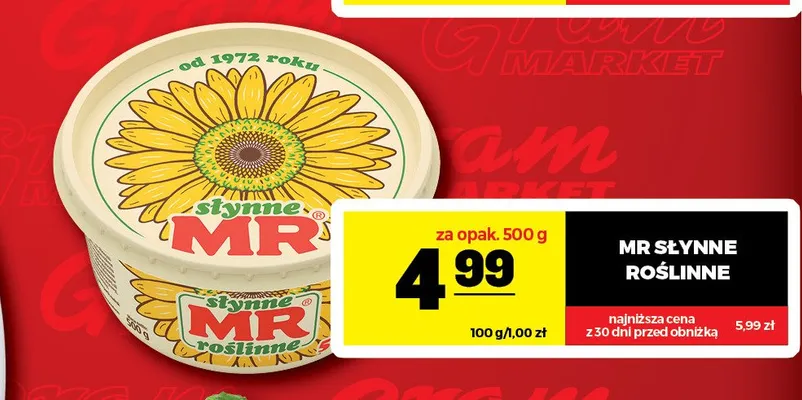 Margaryna słynne MR roślinne promocja w Gram Market