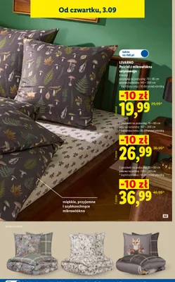 Pościel z mikrowłókna satynowego Livarno 140x200 cm promocja w Lidl