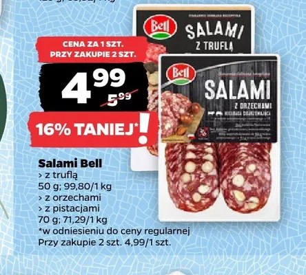 Salami z orzechami Bell promocja w Netto