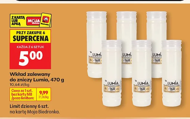 Wkład zalewany do znicza promocja w Biedronka