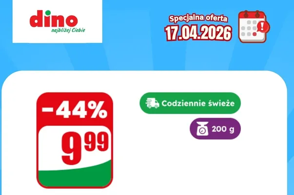 Specjalna oferta na 17.04.2026 - promocje spoza gazetki, strona 1 promocja w Dino