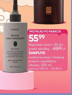 Wodna kuracja z biotyną przeciw wypadaniu włosów Simplyo promocja w Super-Pharm