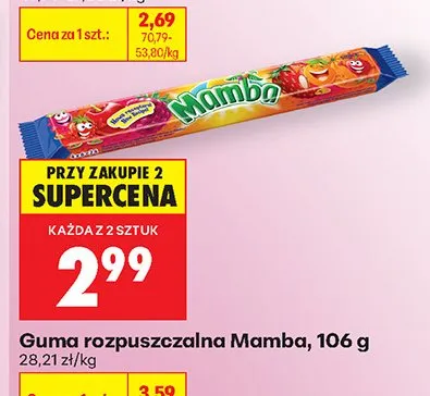 Guma rozpuszczalna Mamba promocja w Biedronka