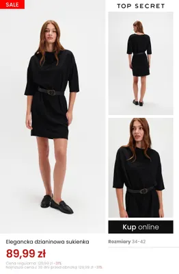 Elegancka dzianinowa sukienka Top Secret promocja w Top Secret