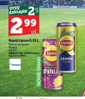 Napój herbaciany Lipton Sparkling promocja w TOPAZ