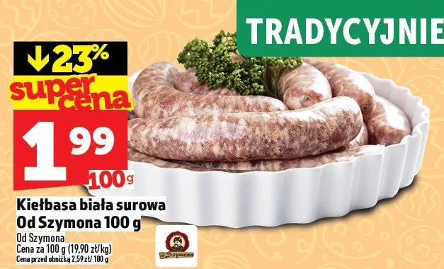 Kiełbasa biała surowa promocja w TOPAZ