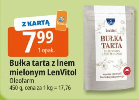 Bułka tarta z lnem mielonym LenVitol promocja w Leclerc