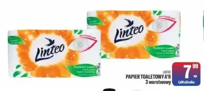 Papier toaletowy Linteo 3 warstwowy 8-pak promocja w Tomi Markt