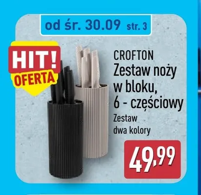 Zestaw noży w bloku 6-częściowy Crofton promocja w Aldi