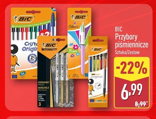 Przybory piśmiennicze BIC promocja w Aldi