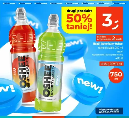 Napój izotoniczny Oshee 3 Energy Complex Zero Sugar Lemon-Lime promocja w Dealz