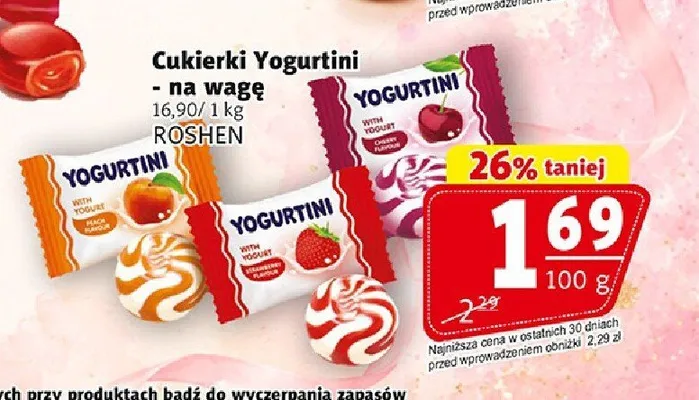 Cukierki Yogurtini na wagę promocja w Prim Market