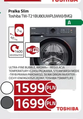 Pralka Slim Toshiba TW-T21BU80UWPL(MG) promocja w kakto.pl