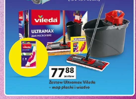 Zestaw Ultramax Vileda mop płaski i wiadro promocja w Auchan