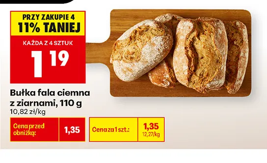 Bułka fala ciemna z ziarnami promocja w Biedronka