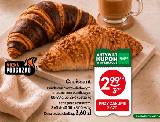 Croissant z nadzieniem czekoladowym promocja w Żabka