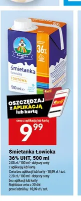 Śmietanka Łowicka 36% UHT promocja w Twój Market