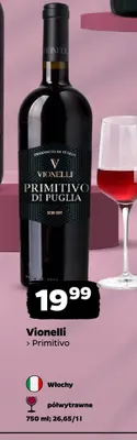 Wino czerwone Vionelli Primitivo promocja w Netto