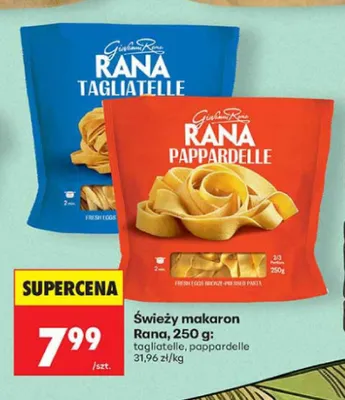 Świeży makaron tagliatelle Giovanni Rana promocja w Biedronka