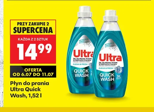 Płyn do prania Ultra Quick Wash promocja w Biedronka