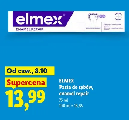 Pasta do zębów Enamel Repair Elmex promocja w Lidl