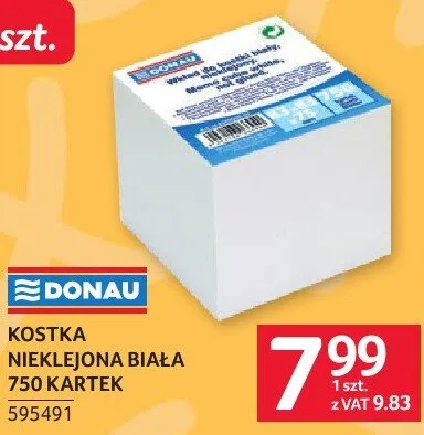 Kostka kartki białe Donau 750 kartek promocja w Selgros