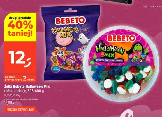 Żelki Bebeto Halloween Mix promocja w Dealz