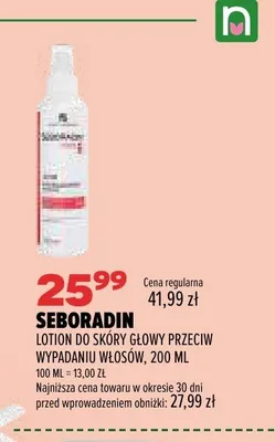 Lotion do skóry głowy Seboradin przeciw wypadaniu włosów promocja w Drogerie Natura