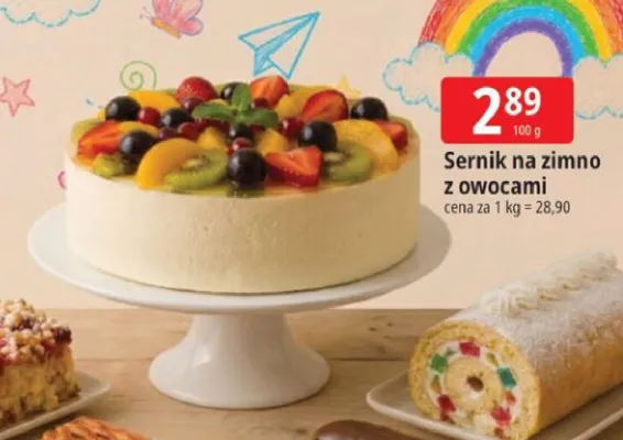 Sernik na zimno z owocami promocja w Leclerc