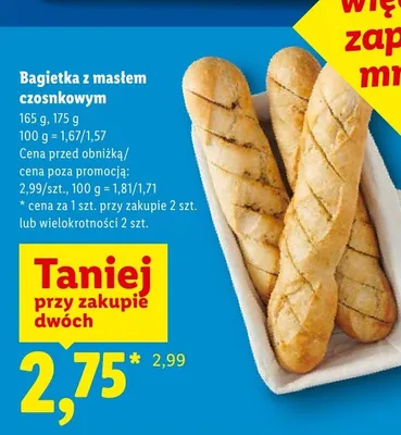 Bagietka z masłem czosnkowym Piekarnia Lidla promocja w Lidl
