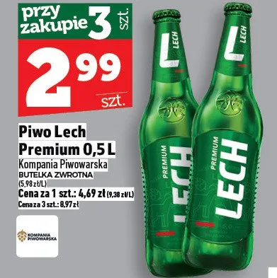 Piwo Lech Premium 0,5l promocja w TOPAZ