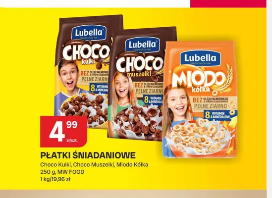 Płatki śniadaniowe Lubella Miodo Kółka promocja w Chorten