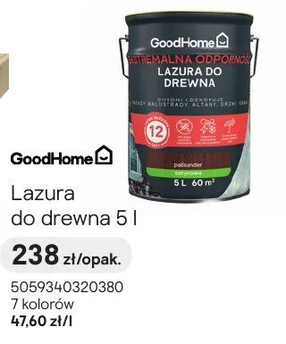 Lazura do drewna 5l Goodhome promocja w Castorama