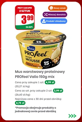 Mus warstwowy proteinowy PROfeel Valio promocja w Dino