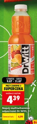 Napój multiwitamina odporność Dr Witt promocja w Biedronka