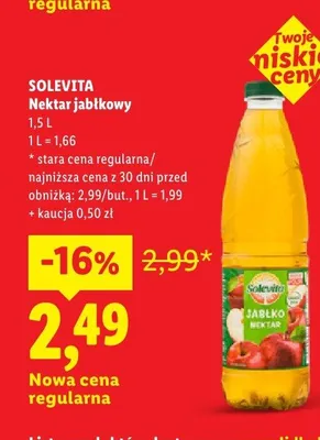 Nektar jabłkowy Solevita promocja w Lidl