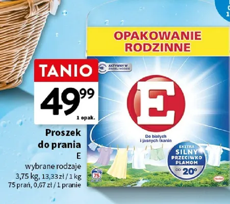 Proszek do prania wybrane rodzaje opakowanie rodzinne promocja w Intermarche