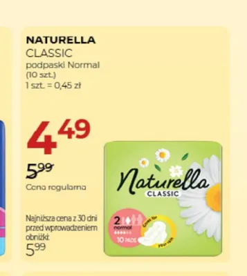 Podpaski Naturella Classic Normal promocja w Drogerie Jawa