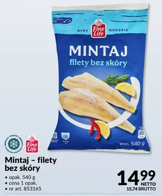 Mintaj - filety bez skóry Fine Life promocja w Makro