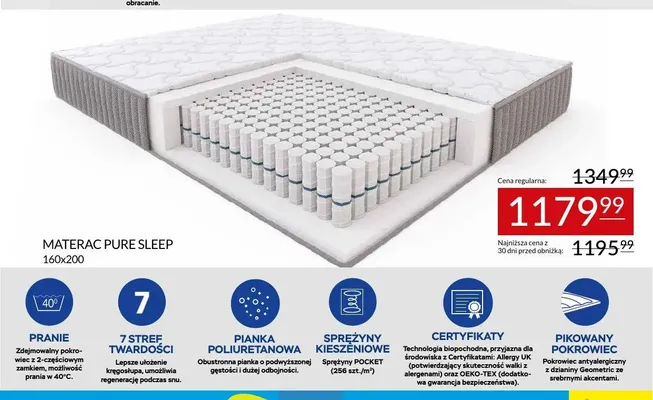 Materac Pure Sleep promocja w Abra Meble